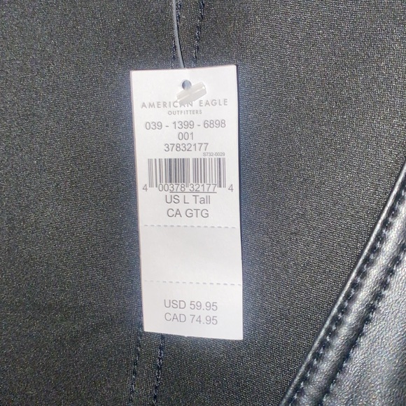 NWT American Eagle vegan leather jumper, size L Tall, - Picture 3 of 5